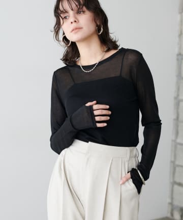 LARUTA(ラルータ) シアークルーネックプルオーバー