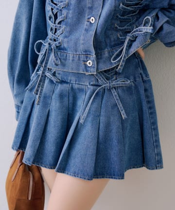 Remind me and forever(リマインドミーアンドフォーエバー) 【SETUP】レースUPミニプリーツスカート