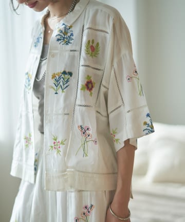 Remind me and forever(リマインドミーアンドフォーエバー) 【nane】【India series】パッチワーク刺繍シャツブラウス