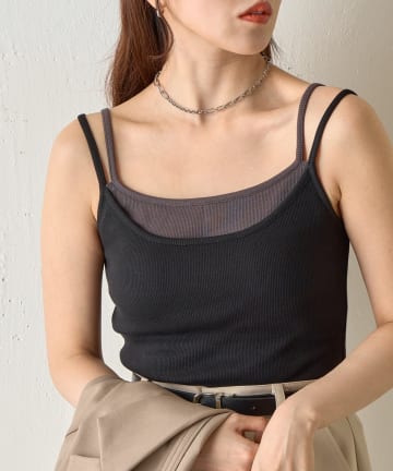 COLONY 2139(コロニー トゥーワンスリーナイン) 【WEB限定】カップ付きレイヤードテレコキャミ