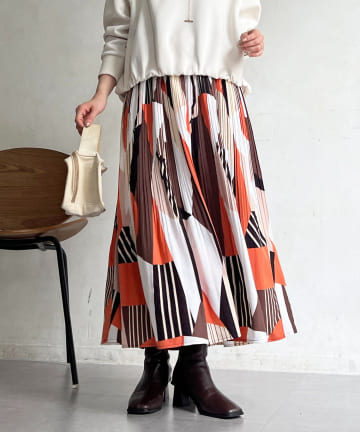 Croisiere(クロジエール) 幾何柄プリーツスカート