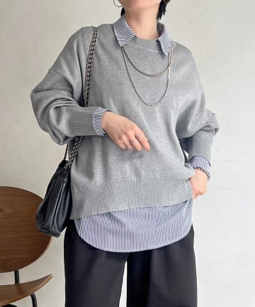 un dix cors(アンディコール) ニットセットレイヤープルオーバー