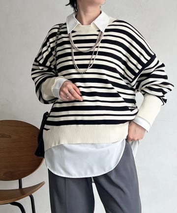 un dix cors(アンディコール) ニットセットレイヤープルオーバー