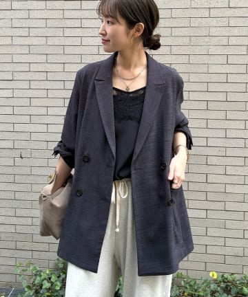 DOUDOU(ドゥドゥ) 【インフルエンサー REI企画】リネンライクスラブジャケット