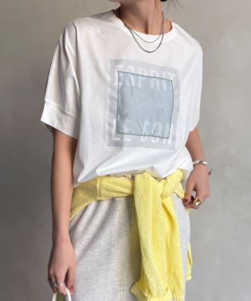 DOUDOU(ドゥドゥ) 【WEB限定】オーガンジーロゴTEE