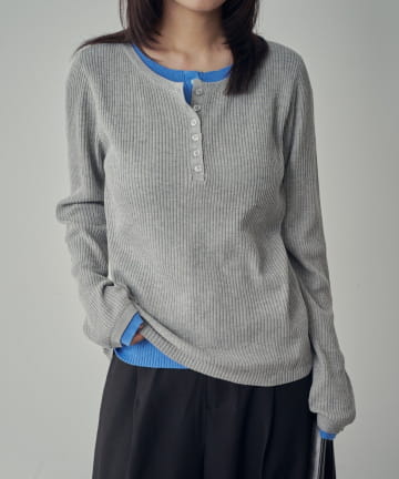 -goocy-(グーシー) 配色ヘンリープルオーバー