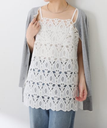 COLLAGE GALLARDAGALANTE(コラージュ ガリャルダガランテ) 【レイヤードアイテム】パネルレースキャミソール