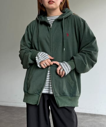 CPCM(シーピーシーエム) 【U.S. POLO ASSN.】裏毛パウダージップパーカー