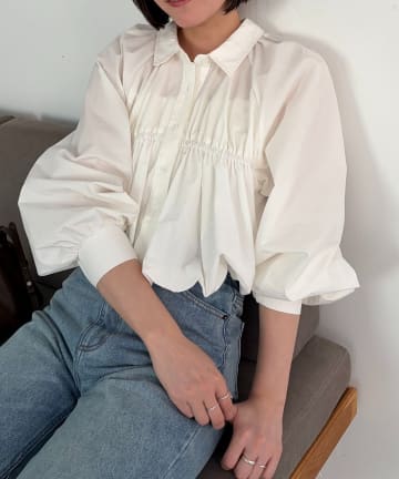 CAPRICIEUX LE'MAGE(カプリシュレマージュ) バルーンクロップシャツ