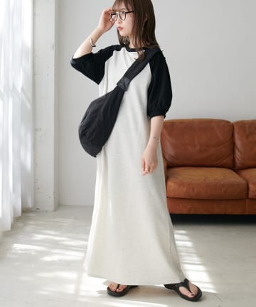 DISCOAT(ディスコート) 【WEB限定】ラグラン袖ボリュームワンピース