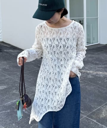 CIAOPANIC TYPY(チャオパニックティピー) ≪26SS展示会アイテム≫【willow】アシメレースチュニック