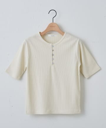 DISCOAT(ディスコート) 【WEB限定】ラメリブヘンリーTシャツ