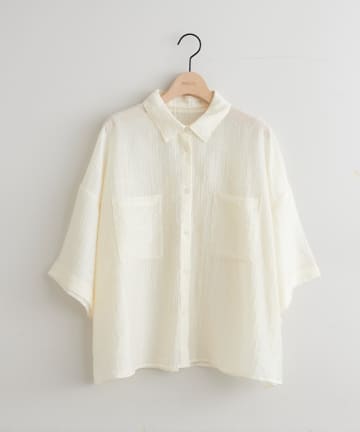 DISCOAT(ディスコート) 【SS先行予約/WEB限定】シアー楊柳半袖シャツ