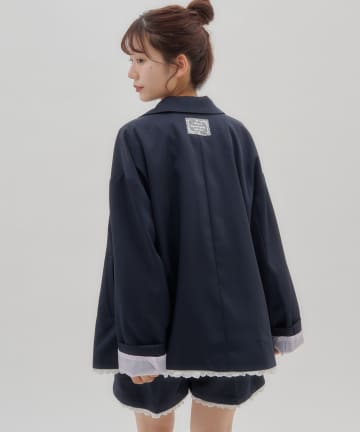 DISCOAT(ディスコート) 【umm./セットアップ対応/配色裏地】裾レースジャケット