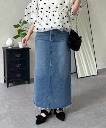 prose verse(プロズヴェール) バックスリットデニムナロースカート