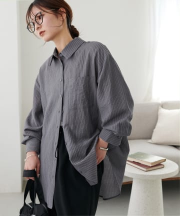 DISCOAT(ディスコート) 【WEB限定】配色ストライプシャツ