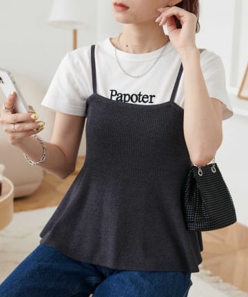 DISCOAT(ディスコート) 【WEB限定】ラメペプラムキャミビスチェ