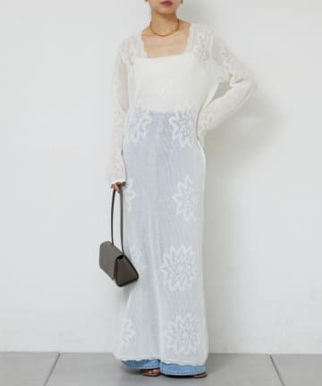 GALLARDAGALANTE(ガリャルダガランテ) 【近日予約開始】メッシュニットドレス