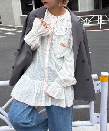 CIAOPANIC TYPY(チャオパニックティピー) 【HELLO.SANFRANCISCO/ハローサンフランシスコ】フリルレースチュニックブラウス