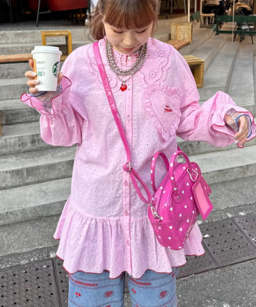 CIAOPANIC TYPY(チャオパニックティピー) 【HELLO.SANFRANCISCO/ハローサンフランシスコ】フリルレースチュニックブラウス