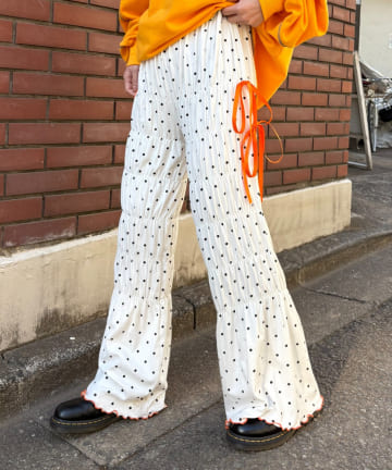 CIAOPANIC TYPY(チャオパニックティピー) 【HELLO.SANFRANCISCO/ハローサンフランシスコ】ドット柄シャーリングパンツ