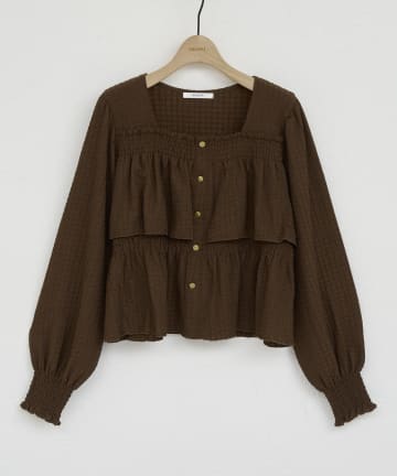 DISCOAT(ディスコート) 【WEB限定】ティアードスクエアネックプルオーバー