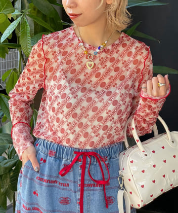 CIAOPANIC(チャオパニック) 【HELLO.SANFRANCISCO/ハローサンフランシスコ】チェリー柄シアープリントTEE