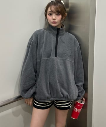 OUTLET(アウトレット) 【RAY CASSIN】ハーフジップ胸刺繍フリース