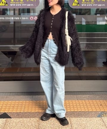 OUTLET(アウトレット) 【ear PAPILLONNER】シャギーファーカーディガン