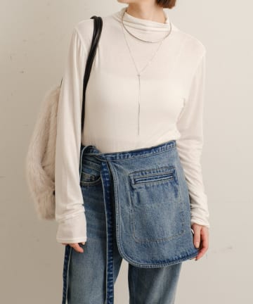 OUTLET(アウトレット) 【Omekashi】モックネックロングTシャツ