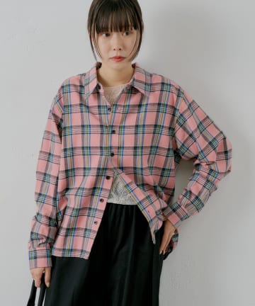 OUTLET(アウトレット) 【Kastane】【WHIMSIC】ショートレングスフランネルチェックシャツ