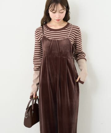OUTLET(アウトレット) 【Kastane】B ベロアサロペット