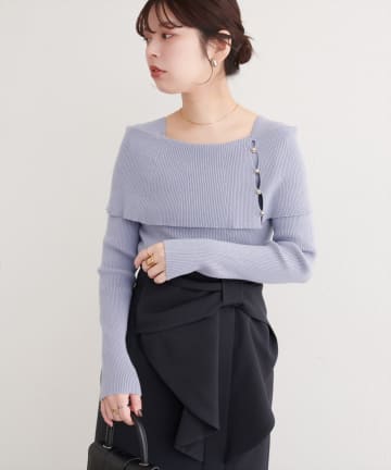 natural couture(ナチュラルクチュール) オフショルデザインニット