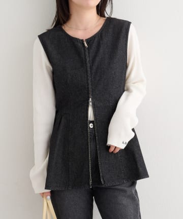 Kastane(カスタネ) 【セットアップ対応】B デニムペプラムビスチェ