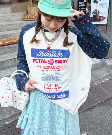 CIAOPANIC TYPY(チャオパニックティピー) 【HELLO.SANFRANCISCO/ハローサンフランシスコ】プリントワッフルラグランTEE