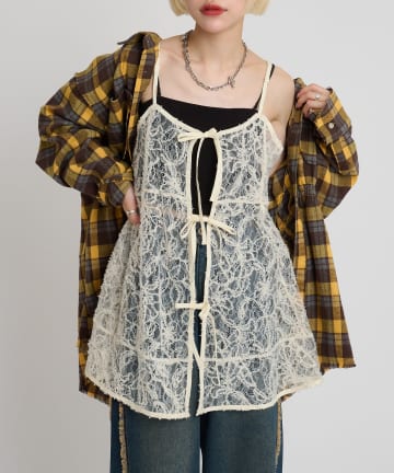 w closet(ダブルクローゼット) イレヘムレースキャミ