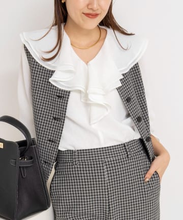 NOLLEY'S(ノーリーズ) ウォッシャブルラッフルカラーブラウス