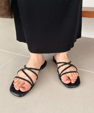 DISCOAT(ディスコート) 【S~XLサイズ展開】クロスラインストラップサンダル