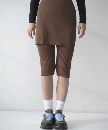 Kastane(カスタネ) 【CINAMOD】 RIB PANTS WITH SKIRT