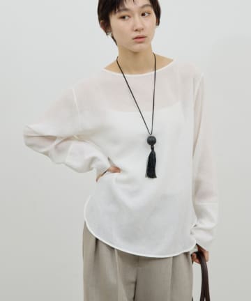 GALLARDAGALANTE(ガリャルダガランテ) 【近日予約開始】ラウンドTガーゼブラウス