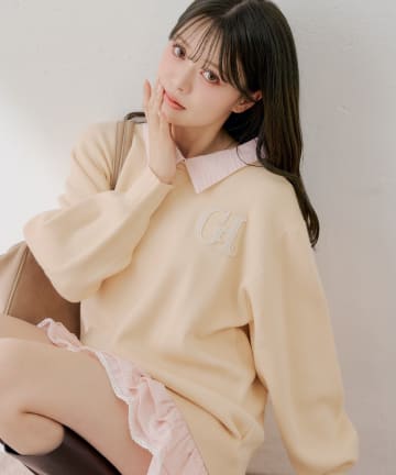 Chico(チコ) 【マルチway】シャツレイヤードニットワンピース