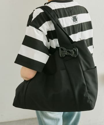 ear PAPILLONNER(イア パピヨネ) 【HELLO KITTY（ハローキティ）×ear】コラボ樹脂パーツトートバッグLサイズ《撥水》