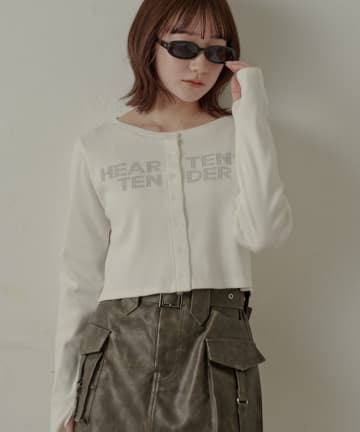 mline(エムライン) [mline]ロゴストーン カーディガン