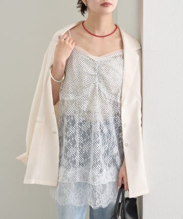 mystic(ミスティック) ドットレースキャミチュニック