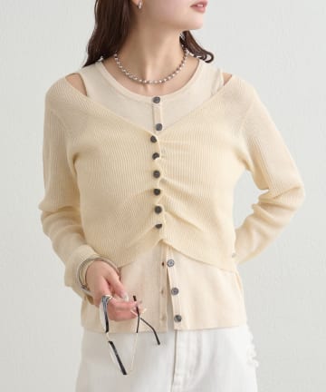 mystic(ミスティック) ショルダースリットレイヤードニット