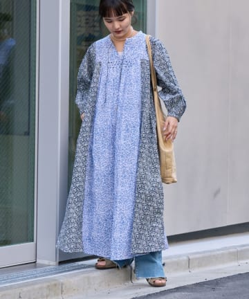 CIAOPANIC TYPY(チャオパニックティピー) 【Aguni】花柄切替袖ボリュームワンピース