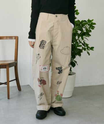 ear PAPILLONNER(イア パピヨネ) 《動画あり/綿100％/アニマルデザイン》【Work of art Kendai×SUM1 STYLE】別注パンツ/デニム