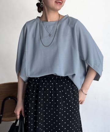 Chez toi(シェトワ) 梨地ヤッコスリーブプルオーバー