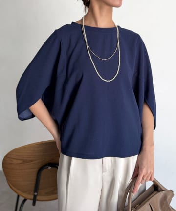 Chez toi(シェトワ) 梨地ヤッコスリーブプルオーバー