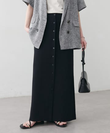 DISCOAT(ディスコート) 【Noka】接触冷感前ボタンニットナロースカート